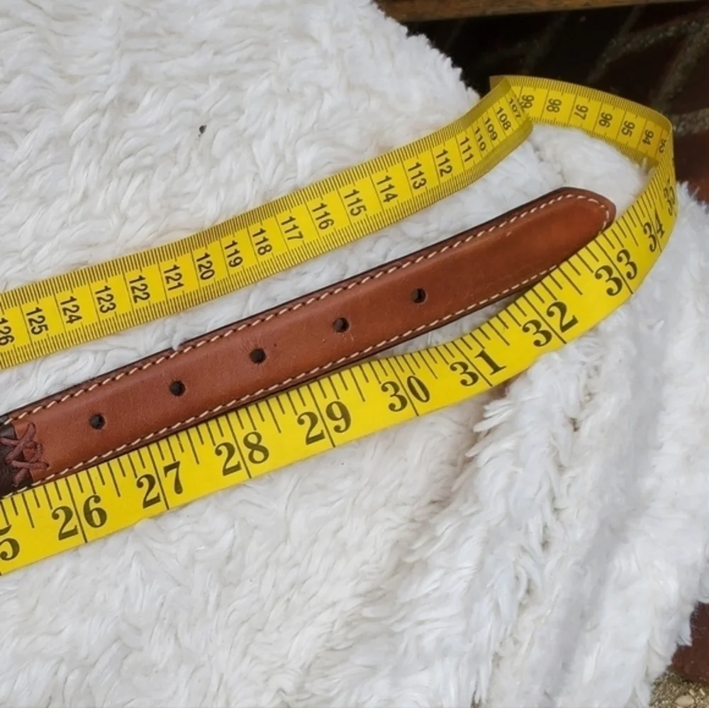 Vintage whipstitched multi‎ color leather belt S/M